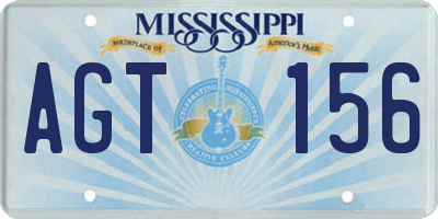 MS license plate AGT156