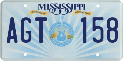 MS license plate AGT158