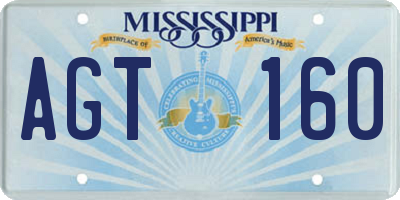MS license plate AGT160