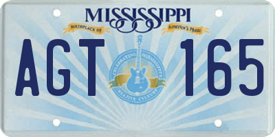 MS license plate AGT165