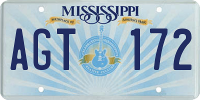 MS license plate AGT172