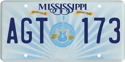 MS license plate AGT173