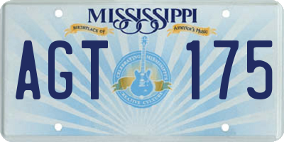 MS license plate AGT175