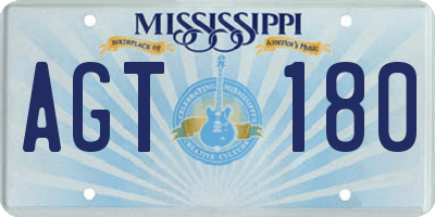 MS license plate AGT180