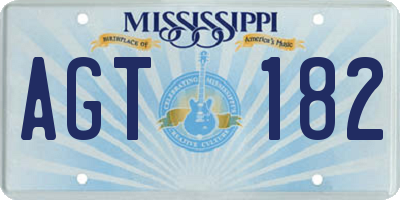 MS license plate AGT182