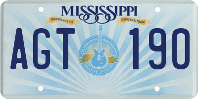 MS license plate AGT190