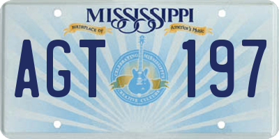 MS license plate AGT197