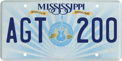 MS license plate AGT200