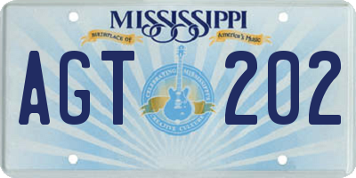 MS license plate AGT202