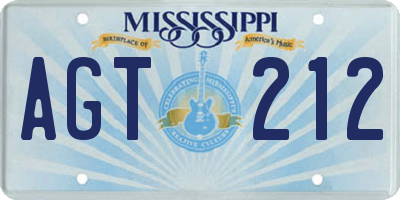MS license plate AGT212