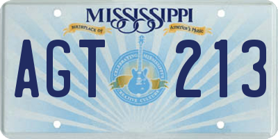 MS license plate AGT213