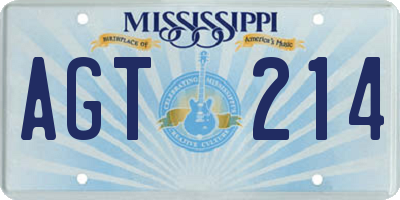 MS license plate AGT214
