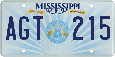 MS license plate AGT215
