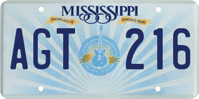 MS license plate AGT216