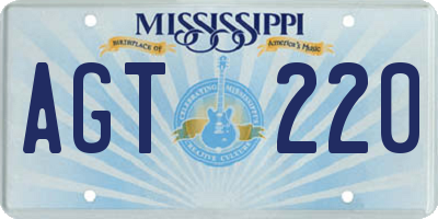 MS license plate AGT220