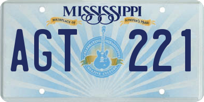 MS license plate AGT221