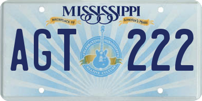 MS license plate AGT222