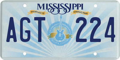 MS license plate AGT224
