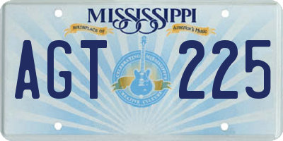 MS license plate AGT225