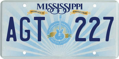 MS license plate AGT227