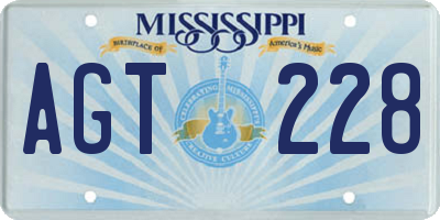 MS license plate AGT228