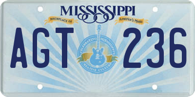 MS license plate AGT236