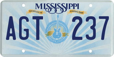 MS license plate AGT237