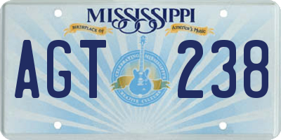 MS license plate AGT238