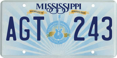 MS license plate AGT243