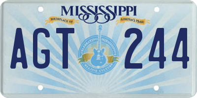 MS license plate AGT244