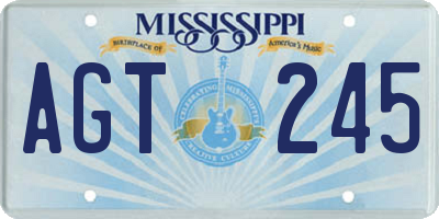 MS license plate AGT245