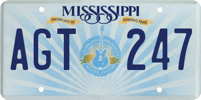 MS license plate AGT247