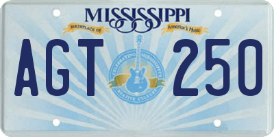 MS license plate AGT250