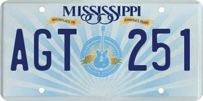 MS license plate AGT251