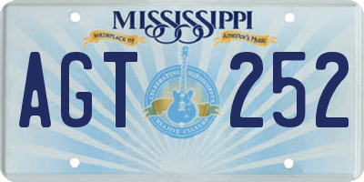MS license plate AGT252