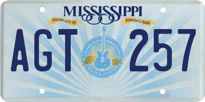 MS license plate AGT257