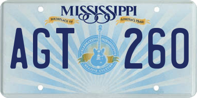 MS license plate AGT260