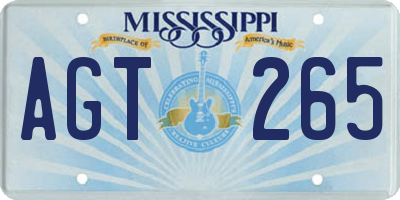 MS license plate AGT265