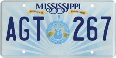 MS license plate AGT267