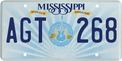 MS license plate AGT268