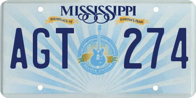 MS license plate AGT274