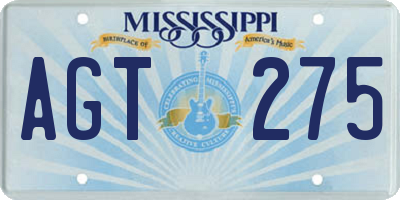 MS license plate AGT275