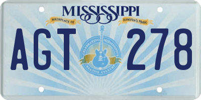 MS license plate AGT278