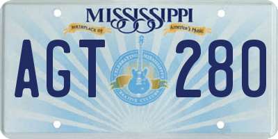 MS license plate AGT280
