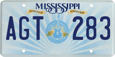 MS license plate AGT283