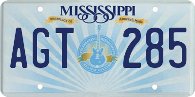 MS license plate AGT285