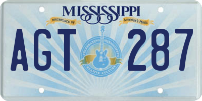 MS license plate AGT287