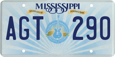 MS license plate AGT290