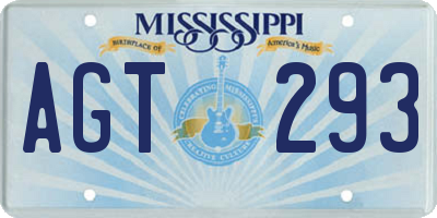 MS license plate AGT293