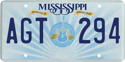 MS license plate AGT294